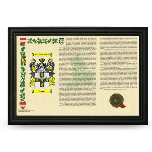 Yancey Armorial Landscape Framed - Black