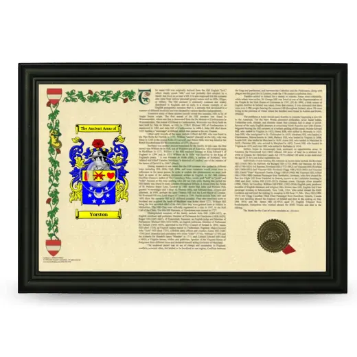 Yorston Armorial Landscape Framed - Black