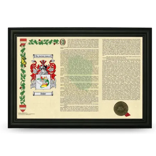 Zajac Armorial Landscape Framed - Black