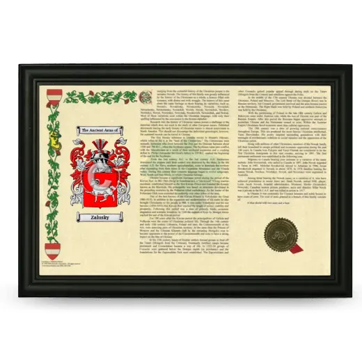 Zalusky Armorial Landscape Framed - Black