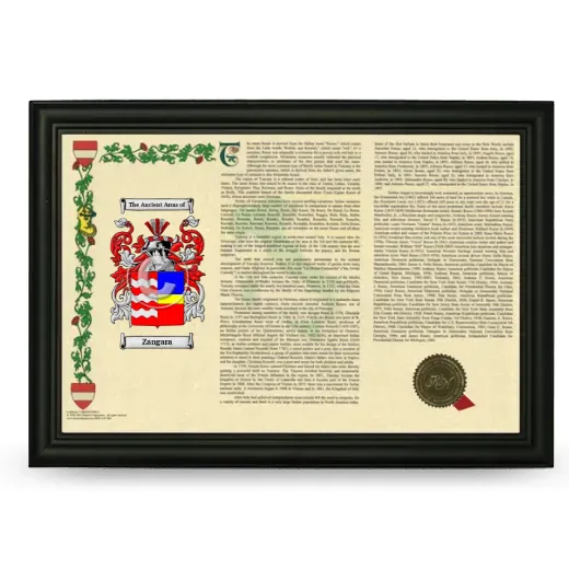 Zangara Armorial Landscape Framed - Black
