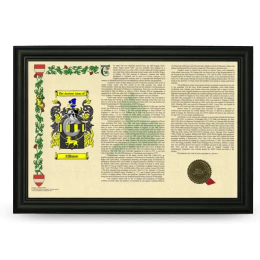Zillman Armorial Landscape Framed - Black