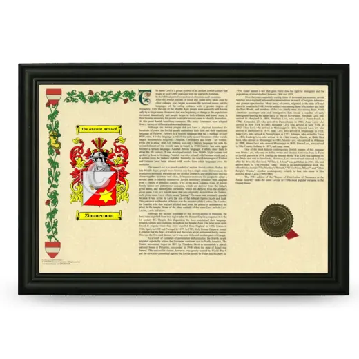 Zimmerman Armorial Landscape Framed - Black