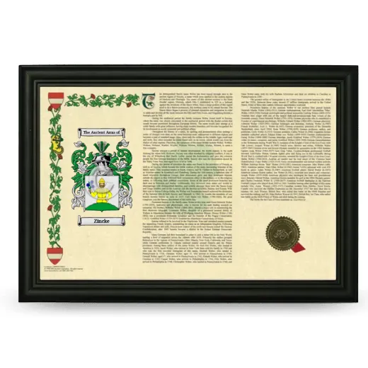 Zincke Armorial Landscape Framed - Black