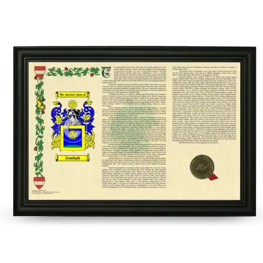 Zondagh Armorial Landscape Framed - Black