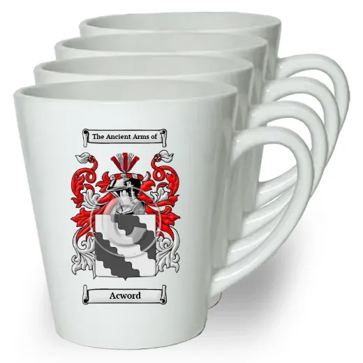 Acword Set of 4 Latte Mugs