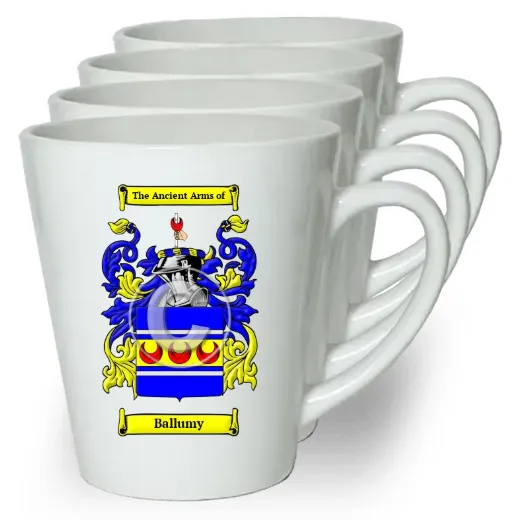 Ballumy Set of 4 Latte Mugs