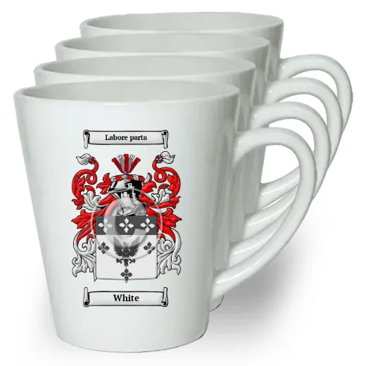 White Set of 4 Latte Mugs