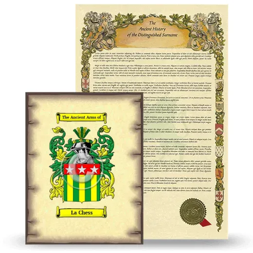 La Chess Coat of Arms and Surname History Package