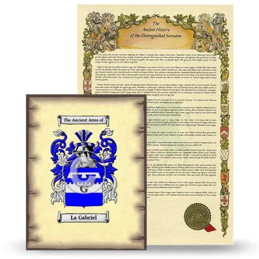 La Gabriel Coat of Arms and Surname History Package