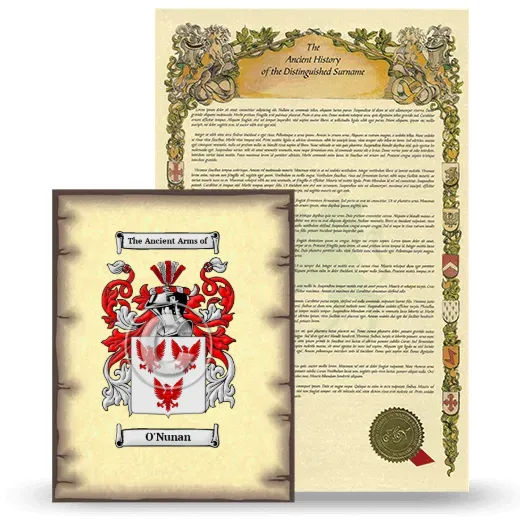 O'Nunan Coat of Arms and Surname History Package