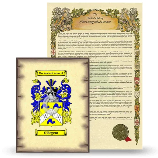 O'Regent Coat of Arms and Surname History Package