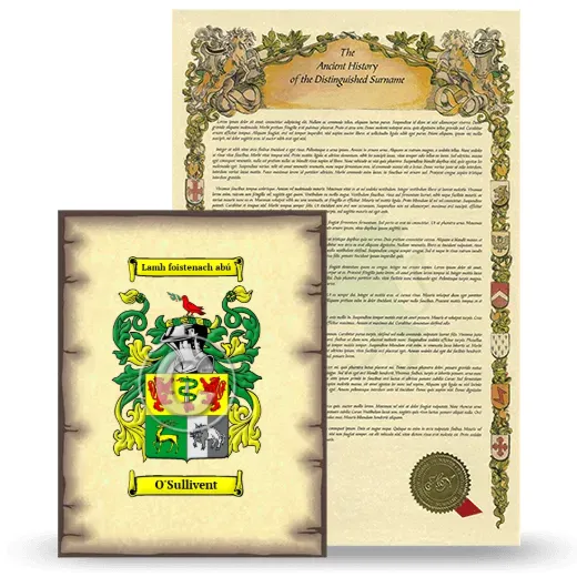 O'Sullivent Coat of Arms and Surname History Package