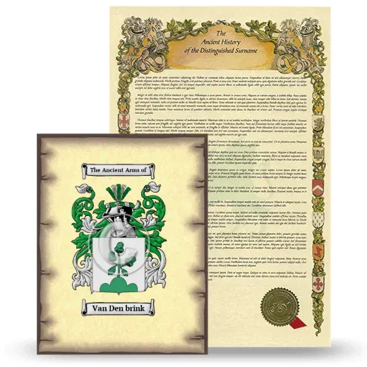 Van Den brink Coat of Arms and Surname History Package