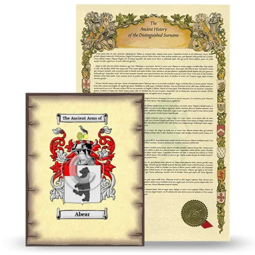 Abear Coat of Arms and Surname History Package
