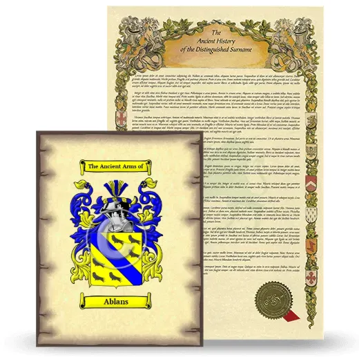 Ablans Coat of Arms and Surname History Package