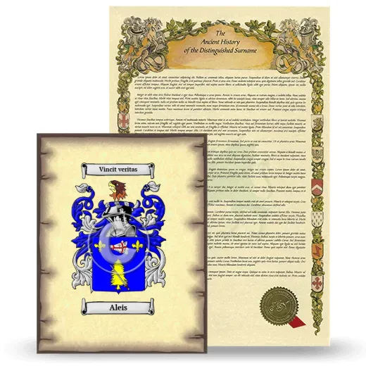 Aleis Coat of Arms and Surname History Package