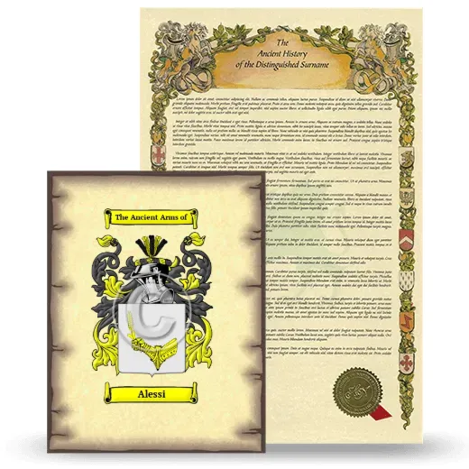Alessi Coat of Arms and Surname History Package