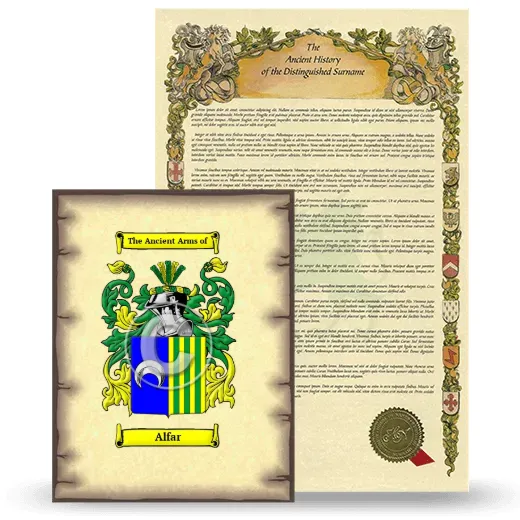 Alfar Coat of Arms and Surname History Package
