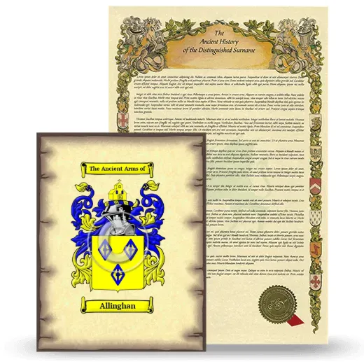 Allinghan Coat of Arms and Surname History Package