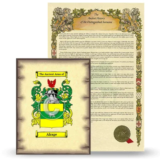 Alrage Coat of Arms and Surname History Package