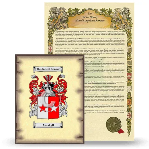Amstyll Coat of Arms and Surname History Package