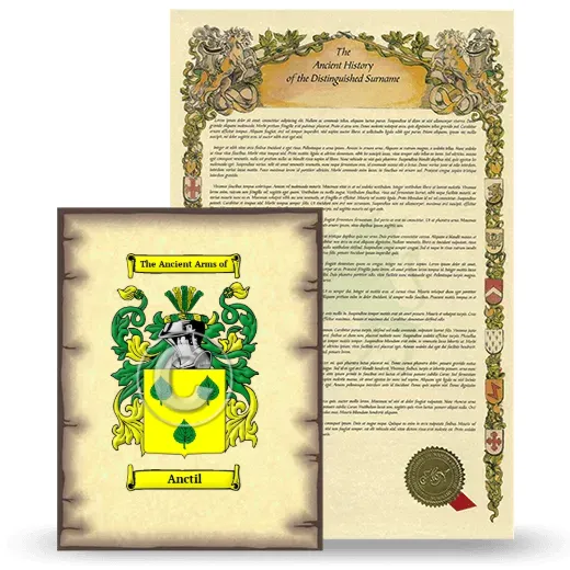 Anctil Coat of Arms and Surname History Package