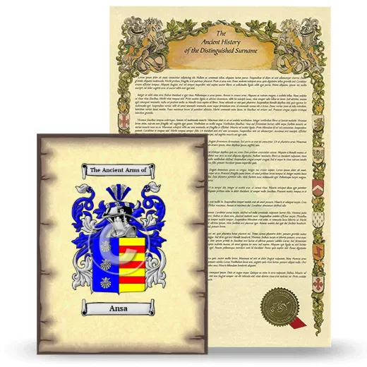 Ansa Coat of Arms and Surname History Package