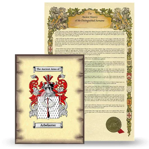 Arbelaster Coat of Arms and Surname History Package