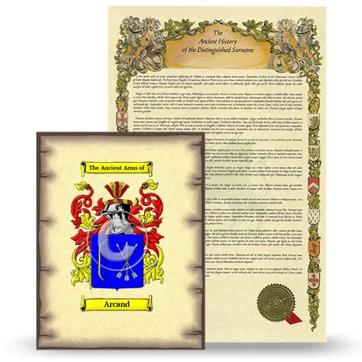 Arcand Coat of Arms and Surname History Package