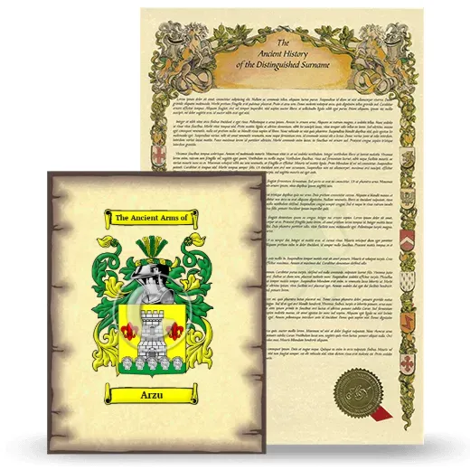 Arzu Coat of Arms and Surname History Package