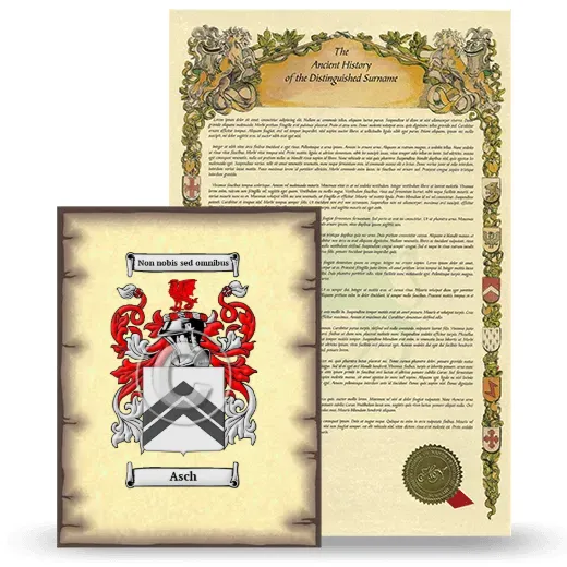 Asch Coat of Arms and Surname History Package