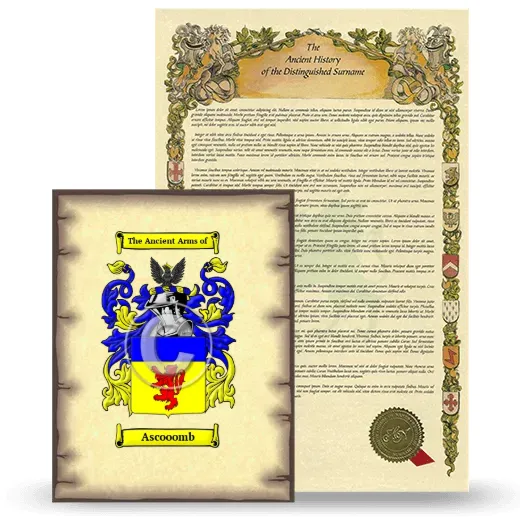 Ascooomb Coat of Arms and Surname History Package