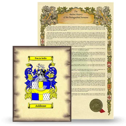 Ashbone Coat of Arms and Surname History Package