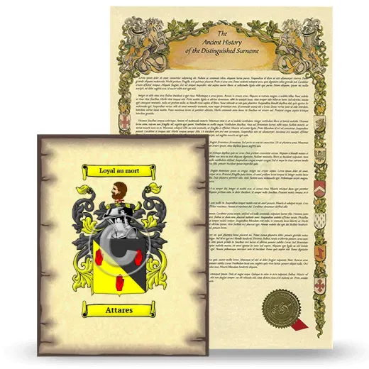 Attares Coat of Arms and Surname History Package