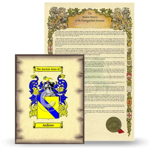 Aufrere Coat of Arms and Surname History Package