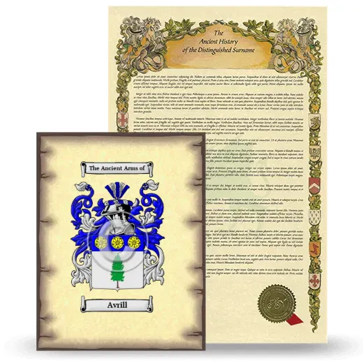 Avrill Coat of Arms and Surname History Package