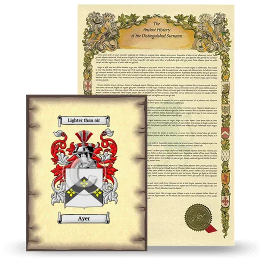 Ayer Coat of Arms and Surname History Package