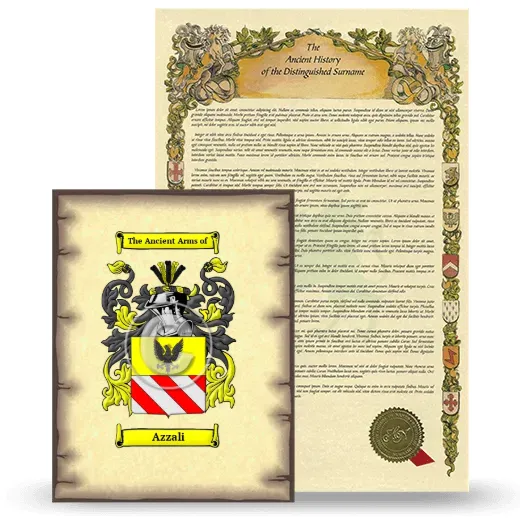 Azzali Coat of Arms and Surname History Package
