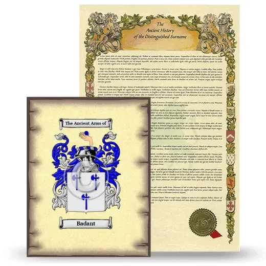 Badant Coat of Arms and Surname History Package