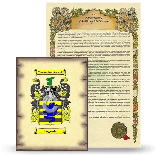 Bagnole Coat of Arms and Surname History Package