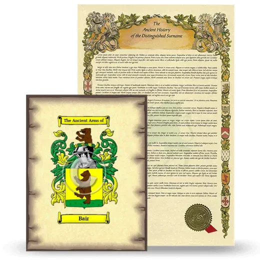 Bair Coat of Arms and Surname History Package