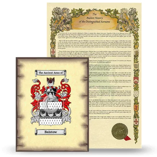 Baistow Coat of Arms and Surname History Package