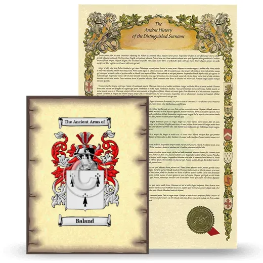Baland Coat of Arms and Surname History Package