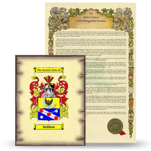 Baldane Coat of Arms and Surname History Package