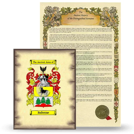 Balterne Coat of Arms and Surname History Package
