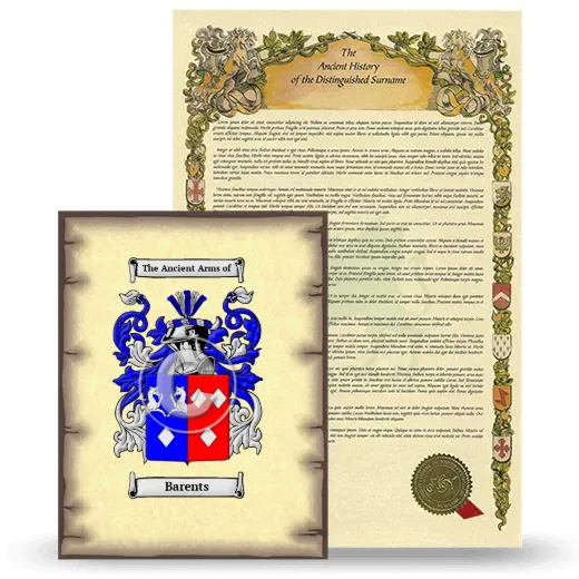 Barents Coat of Arms and Surname History Package