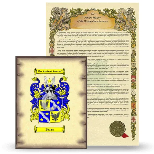 Bares Coat of Arms and Surname History Package