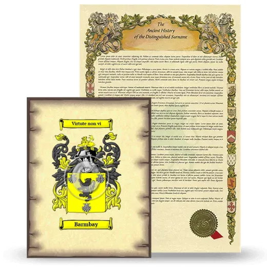 Barmbay Coat of Arms and Surname History Package