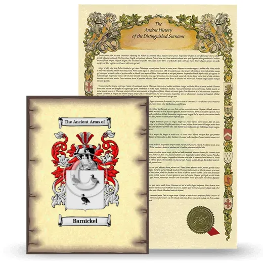 Barnickel Coat of Arms and Surname History Package